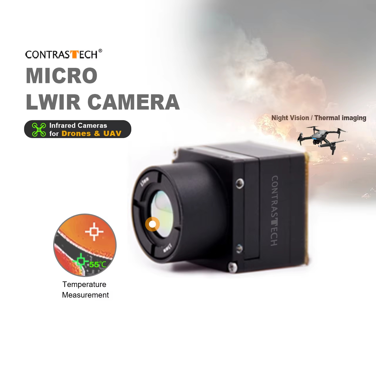640x512 lwir núcleo de imagem  - Thermal Imager Drone Gimbal avaliação e preço